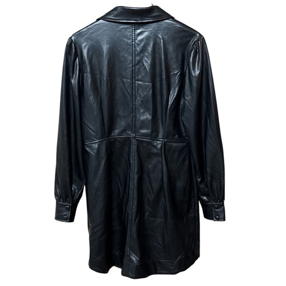 Avec Les Filles - Women's Faux-Leather Collared Shirtdress - L - Picture 7 of 7